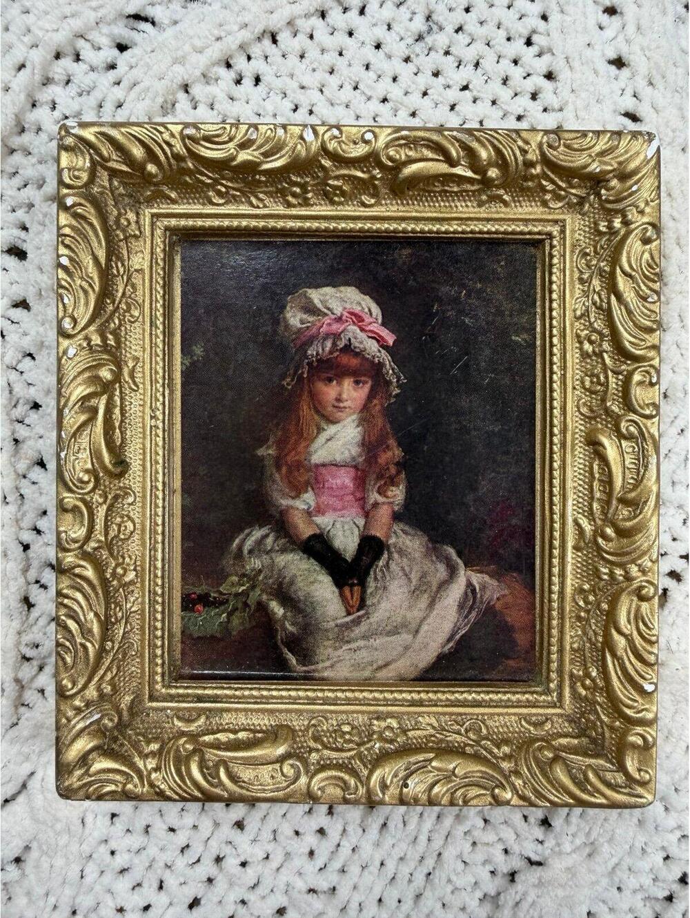 Vintage Cherry Ripe Photo in Gold frame Made in England